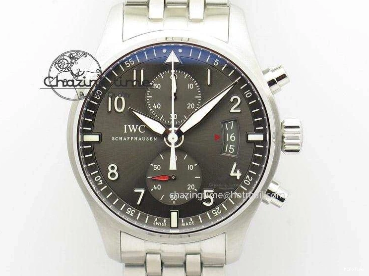 MIROTIME 0305 Pilot Spitfire Chrono ZF Best Edition Gray Dial On SS Bracelet A WrinkleFree 7357